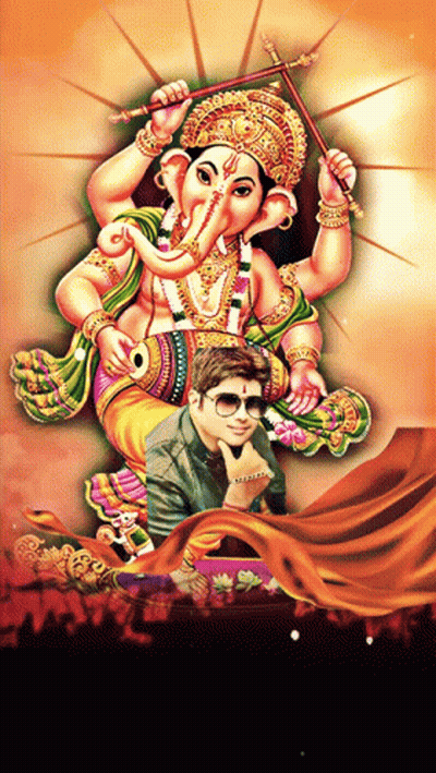 Man In Front Of Deity Statue GIF