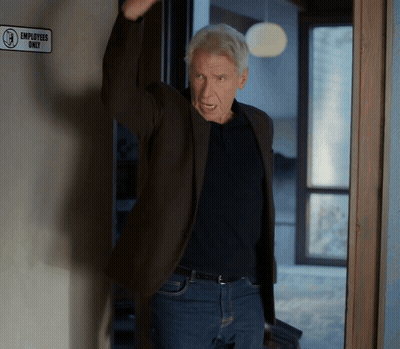 Man In Front Of Employees Only Sign GIF