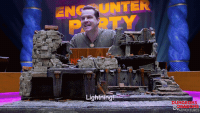Man In Front Of Encounter Party Sign GIF