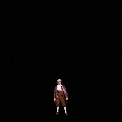 Man In Front Of Falling Red Brick GIF