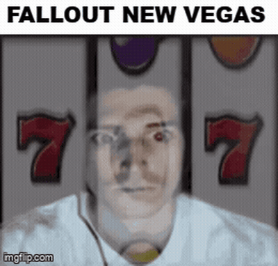 Man In Front Of Fallout New Vegas Slot Machine GIF