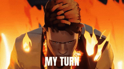 Man In Front Of Fire Saying My Turn GIF