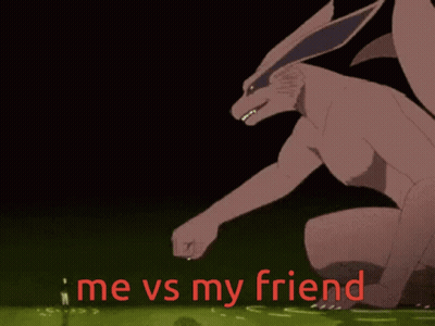 Man In Front Of Fist Saying Me Vs My Friend GIF