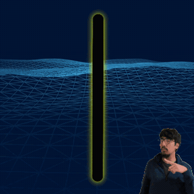 Man In Front Of Glowing Yellow Line GIF