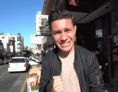 Man In Front Of Great East Restaurant GIF