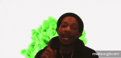 Man In Front Of Green Smoke Explosion GIF