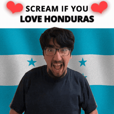 Man In Front Of Honduras Flag Scream If You Love Honduras GIF
