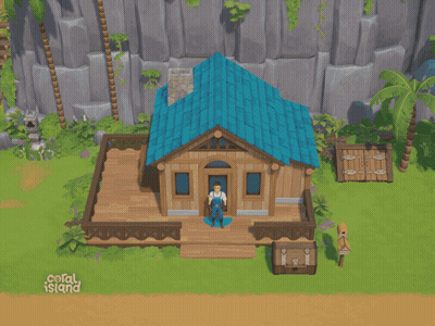 Man In Front Of House Saying Coral Island GIF