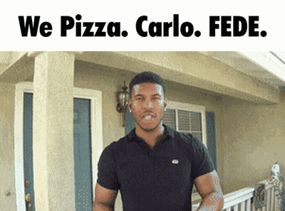 Man In Front Of House We Pizza Carlo Fede GIF