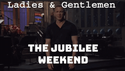 Man In Front Of Ladies & Gentlemen Sign GIF