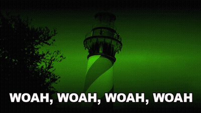 Man In Front Of Lighthouse Saying Woah Woah Woah GIF