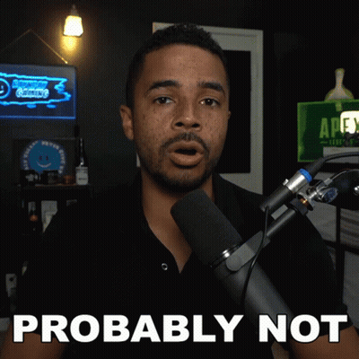Man In Front Of Microphone Saying Probably Not GIF