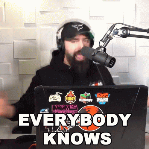 Man In Front Of Microphone With Everybody Knows GIF