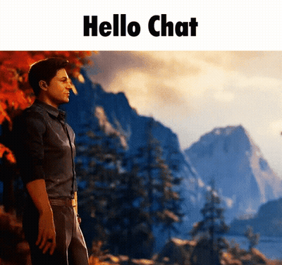 Man In Front Of Mountain Hello Chat GIF
