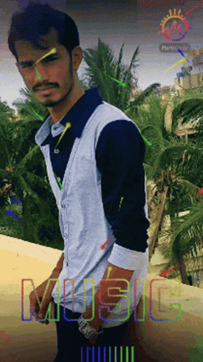 Man In Front Of Palm Trees Music GIF