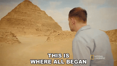 Man In Front Of Pyramid Bought A Property In Egypt GIF