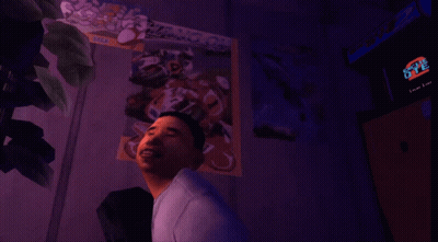 Man In Front Of Racing On Poster GIF