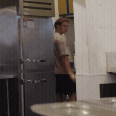 Man In Front Of Refrigerator Saying Zen GIF