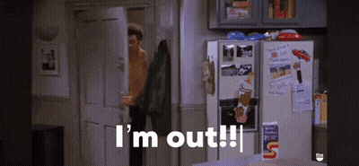 Man In Front Of Refrigerator Says I'm Out GIF