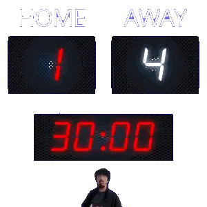 Man In Front Of Scoreboard Home 1 Away 4 Sticker
