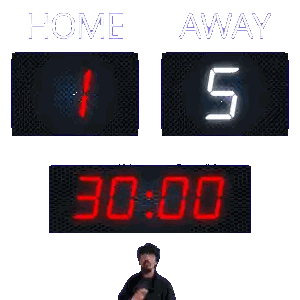 Man In Front Of Scoreboard Home 1 Away 5 Sticker