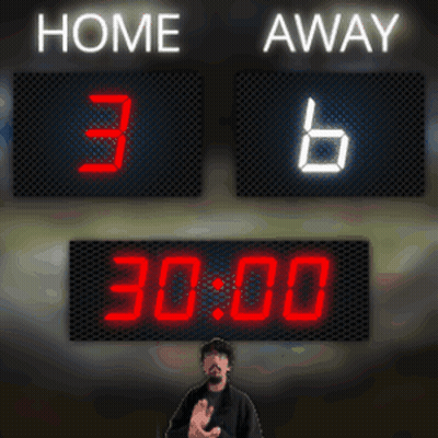 Man In Front Of Scoreboard Home 36 Away GIF