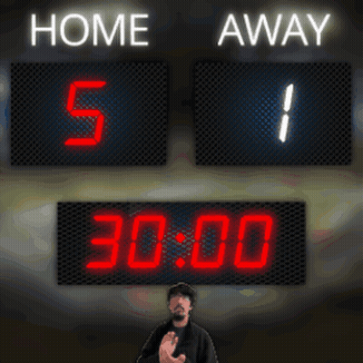 Man In Front Of Scoreboard Home 5-1 Away 1 GIF