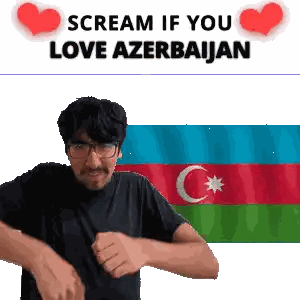 Man In Front Of Scream Azerbaijan Flag Sticker