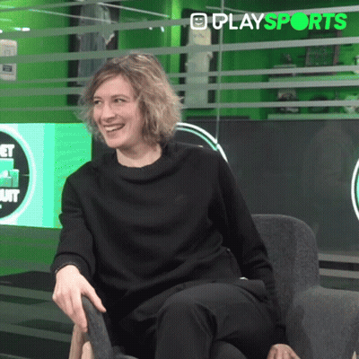 Man In Front Of Screen Saying Play Sports GIF