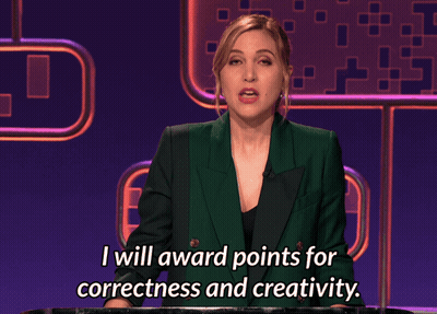 Man In Front Of Sign How Many Points Do You Get For Integrity GIF