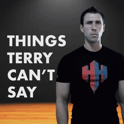 Man In Front Of Sign Things Terry Can't Say GIF