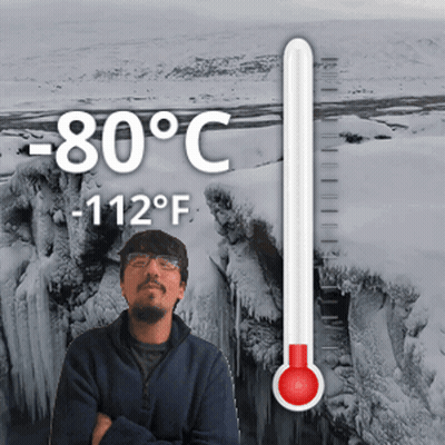 Man In Front Of Thermometer -20 Degrees GIF