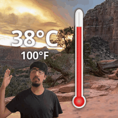 Man In Front Of Thermometer 38 Degrees C GIF