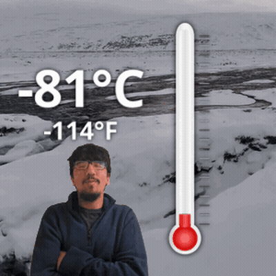 Man In Front Of Thermometer 81 Degrees GIF
