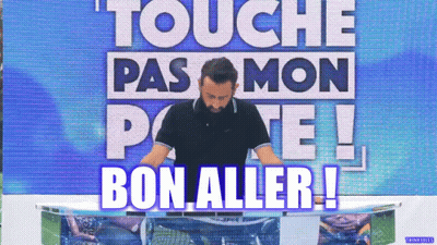 Man In Front Of Touche Pas Mon Pote Bon Aller Sign GIF