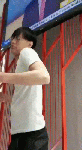 Man In Front Of TV Saying India Funds To Feng Fence GIF