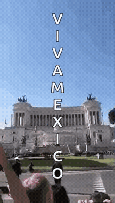 Man In Front Of Viva Mexico Building GIF