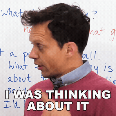 Man In Front Of White Board Saying I Was Thinking About It GIF