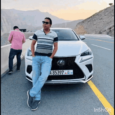 Man In Front Of White Lexus With Plate A85397 GIF