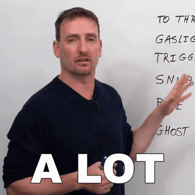 Man In Front Of Whiteboard Saying A Lot GIF