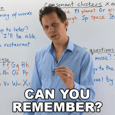 Man In Front Of Whiteboard Saying Can You Remember GIF