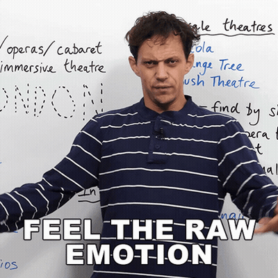 Man In Front Of Whiteboard Saying Feel The Raw Emotion GIF