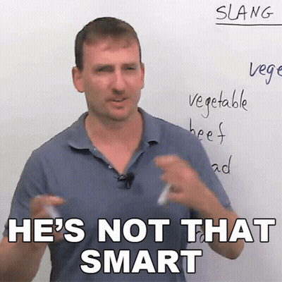 Man In Front Of Whiteboard Saying He's Not That Smart GIF