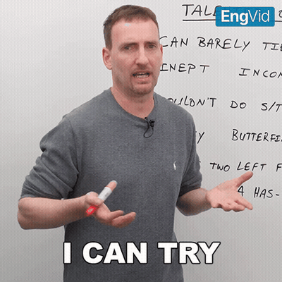 Man In Front Of Whiteboard Saying I Can Try GIF