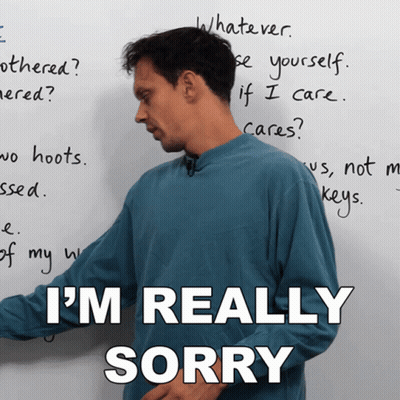 Man In Front Of Whiteboard Saying I'm Really Sorry GIF