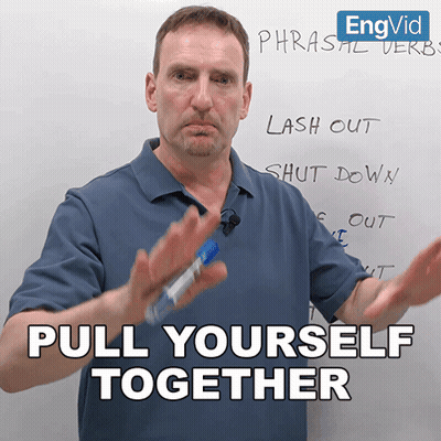 Man In Front Of Whiteboard Saying Pull Yourself Together GIF