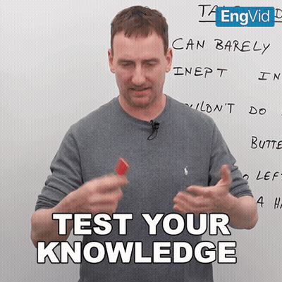 Man In Front Of Whiteboard Saying Test Your Knowledge GIF