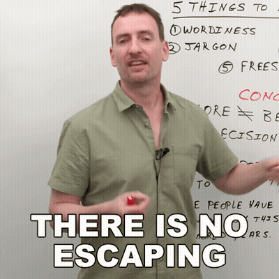 Man In Front Of Whiteboard Saying There Is No Escaping GIF