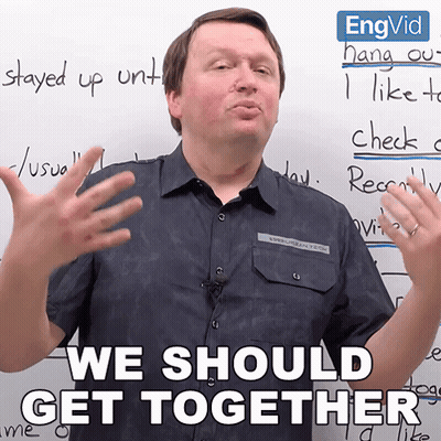 Man In Front Of Whiteboard Saying We Should Get Together GIF