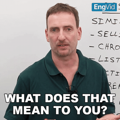 Man In Front Of Whiteboard Saying What Does That Mean To You GIF